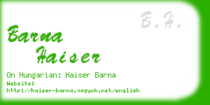 barna haiser business card